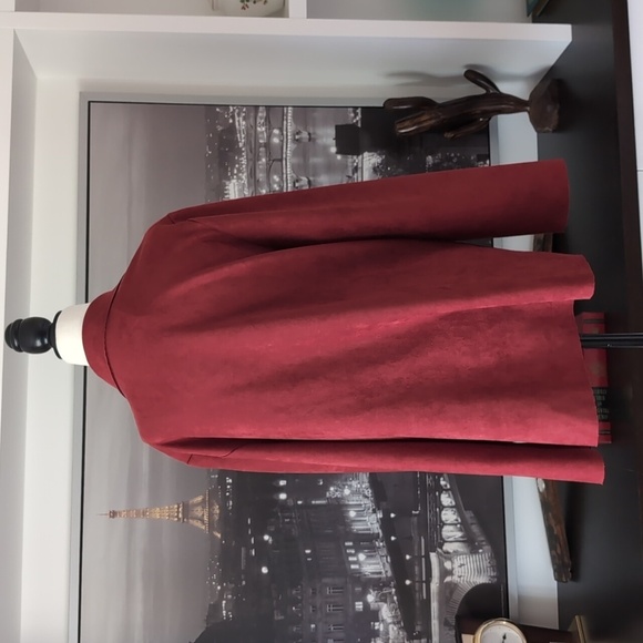 Joseph Ribkoff Red Suede Blazer Tailored Suit Jacket. - Picture 5 of 8